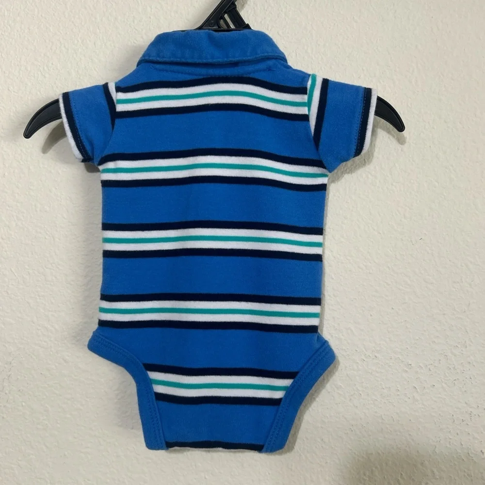 Carter's Blue and White Striped Bodysuit